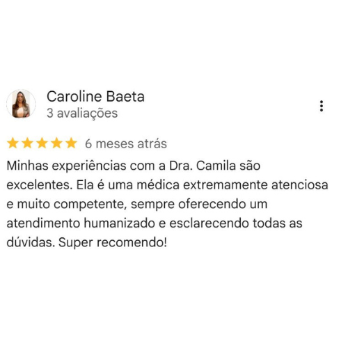 Depoimento Google Dra. Camila Coradi